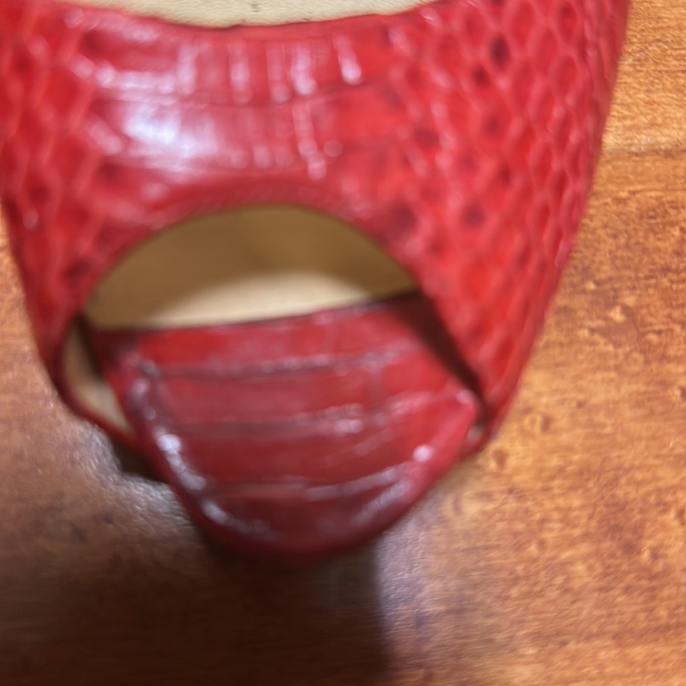 Christian Louboutin Red Python Platform Pumps 40 - image 7